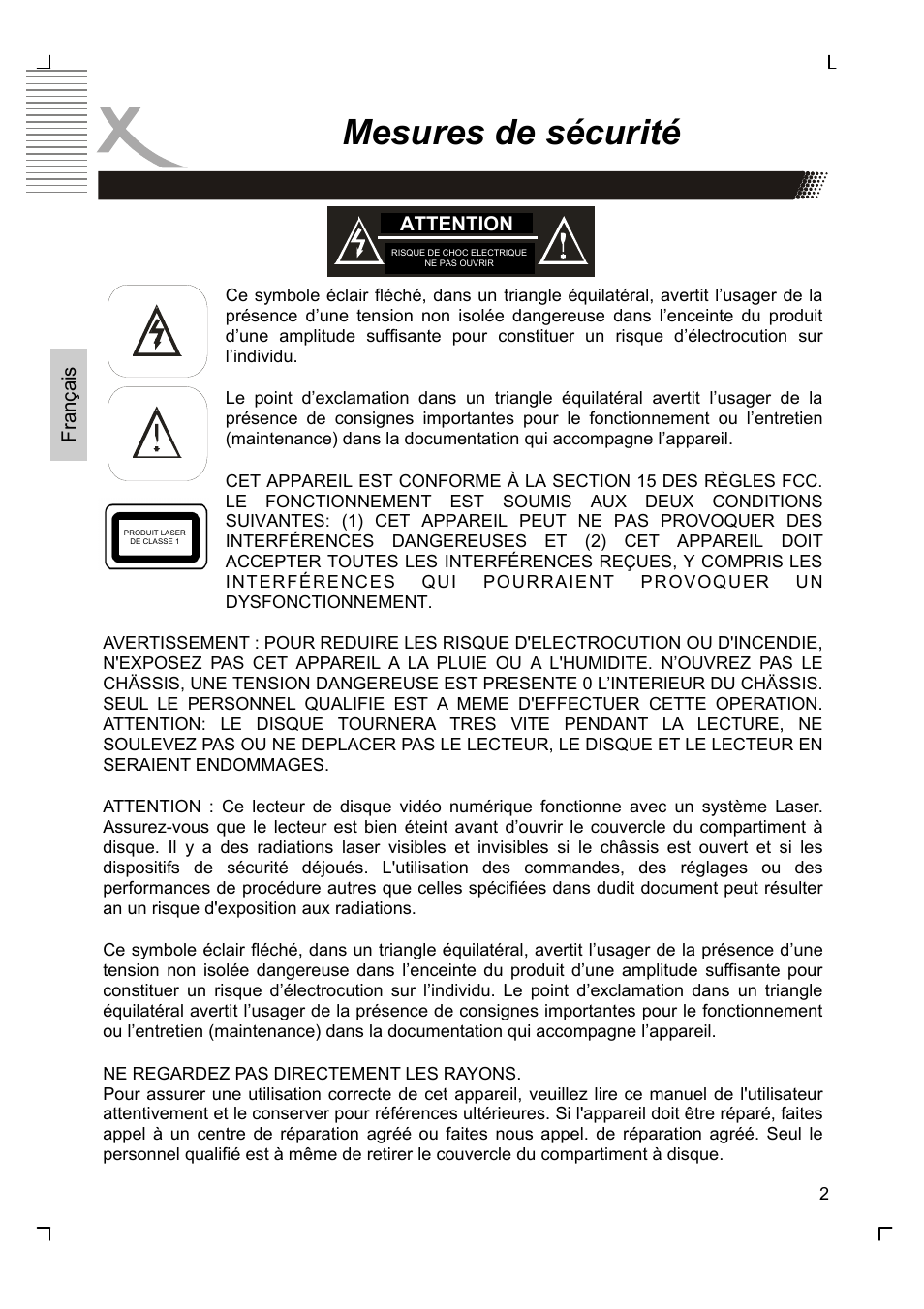 Mesures de sécurité | Xoro HSD 7570 User Manual | Page 60 / 114