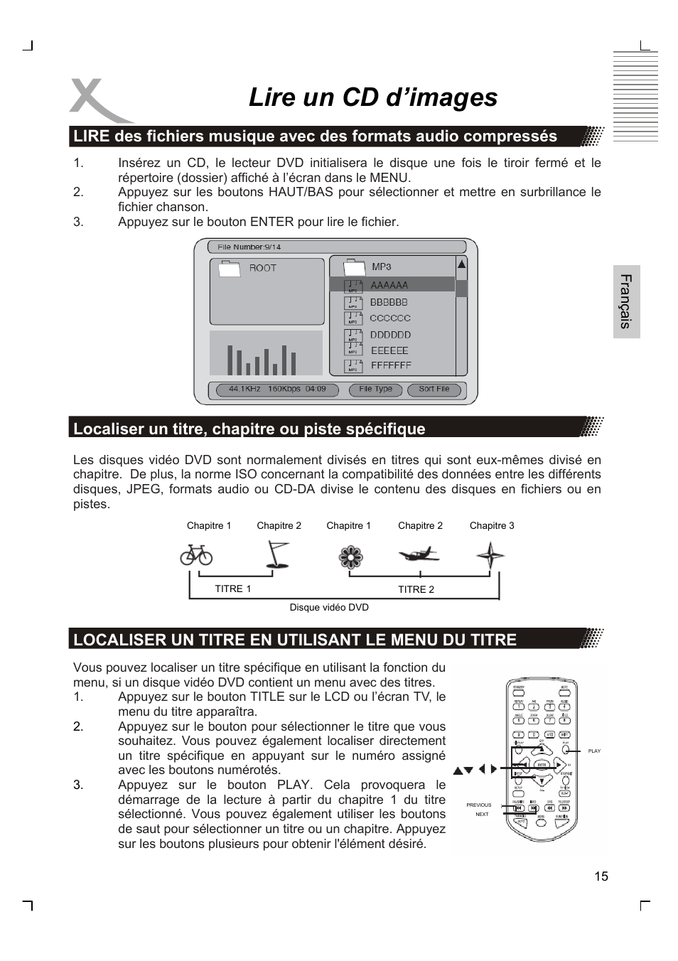 Lire un cd d’images | Xoro HSD 7570 User Manual | Page 73 / 114
