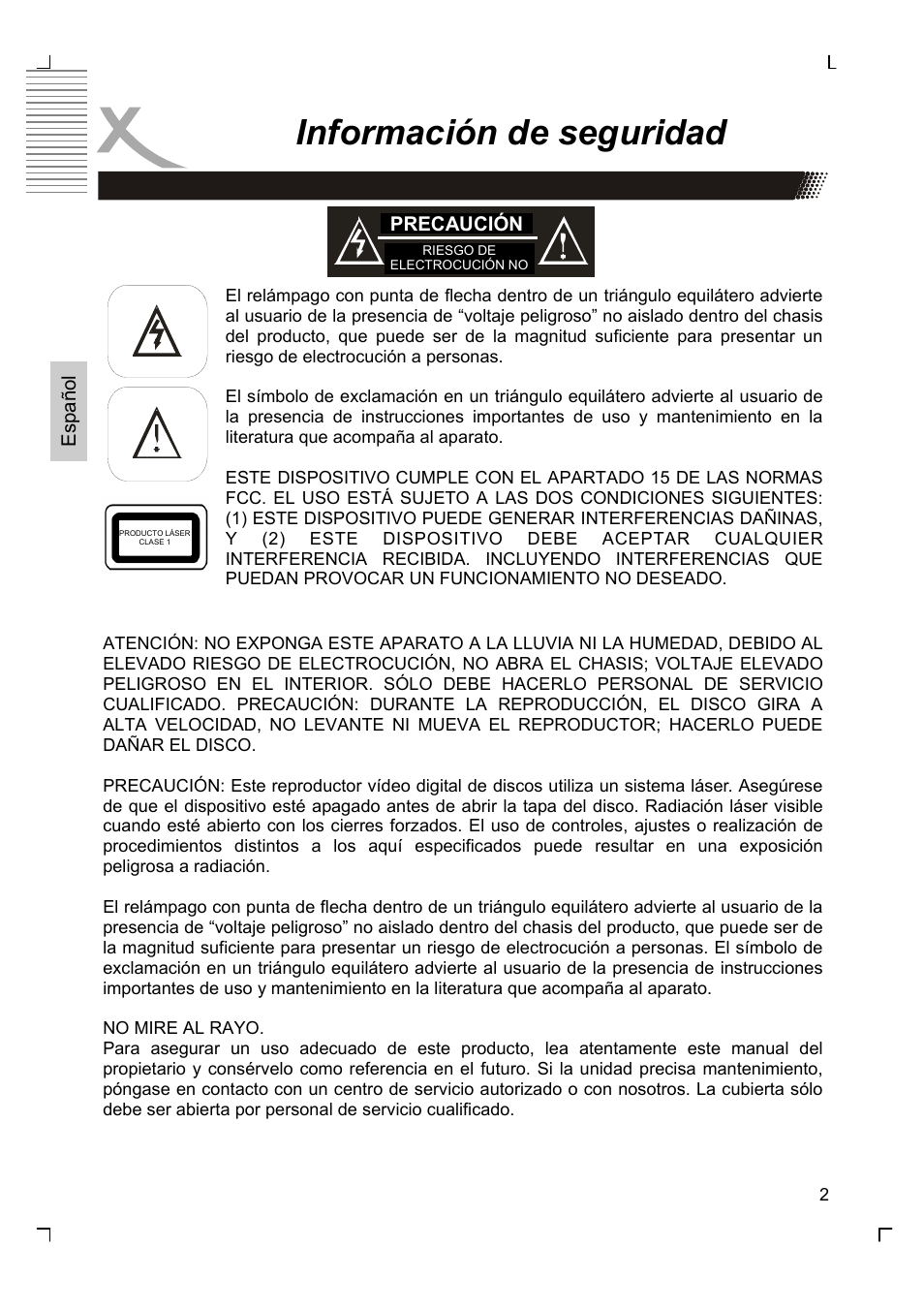 Información de seguridad | Xoro HSD 7570 User Manual | Page 88 / 114