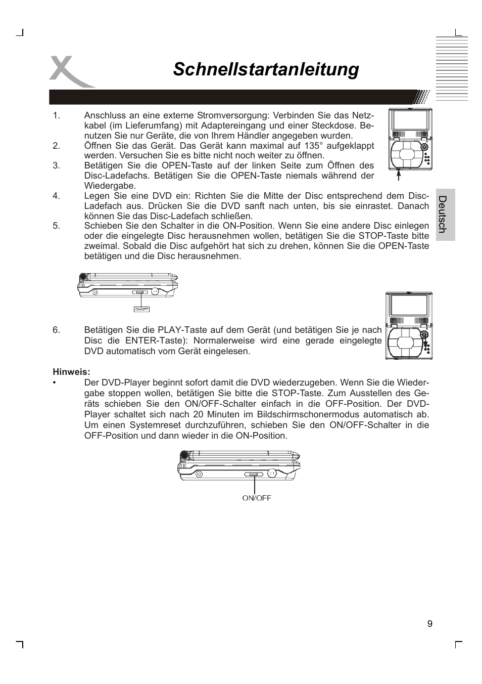 Schnellstartanleitung | Xoro HSD 7570 User Manual | Page 9 / 114