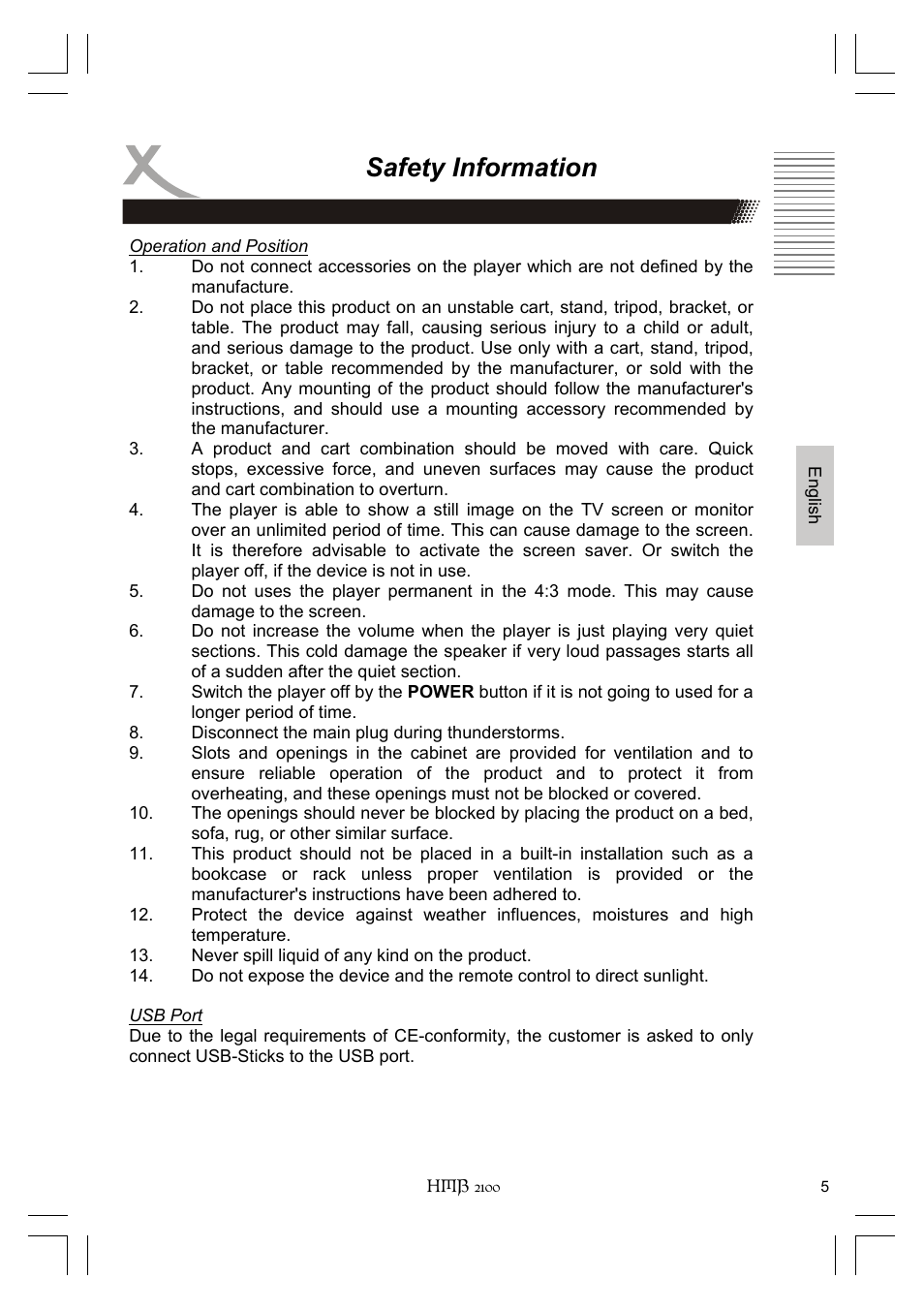 Safety information | Xoro HMB 2100 User Manual | Page 37 / 98