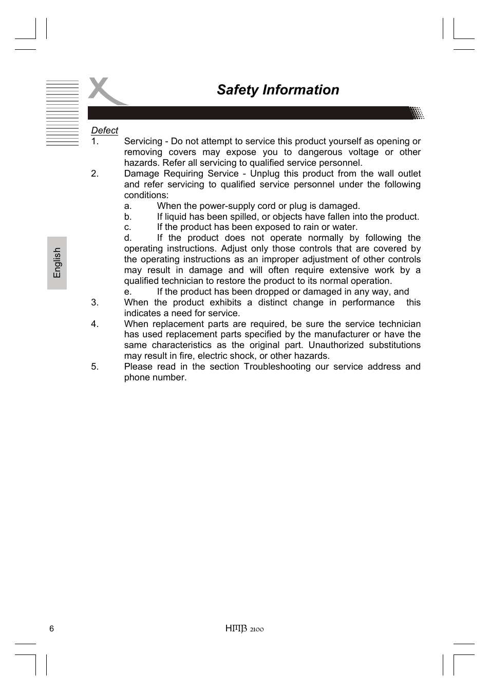 Safety information | Xoro HMB 2100 User Manual | Page 38 / 98