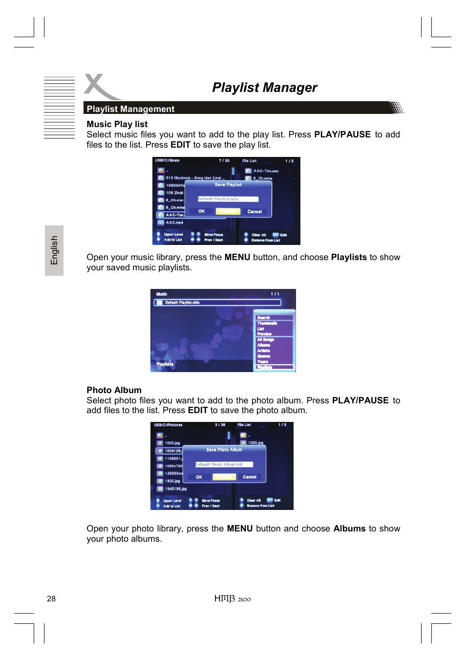 Playlist manager | Xoro HMB 2100 User Manual | Page 60 / 98