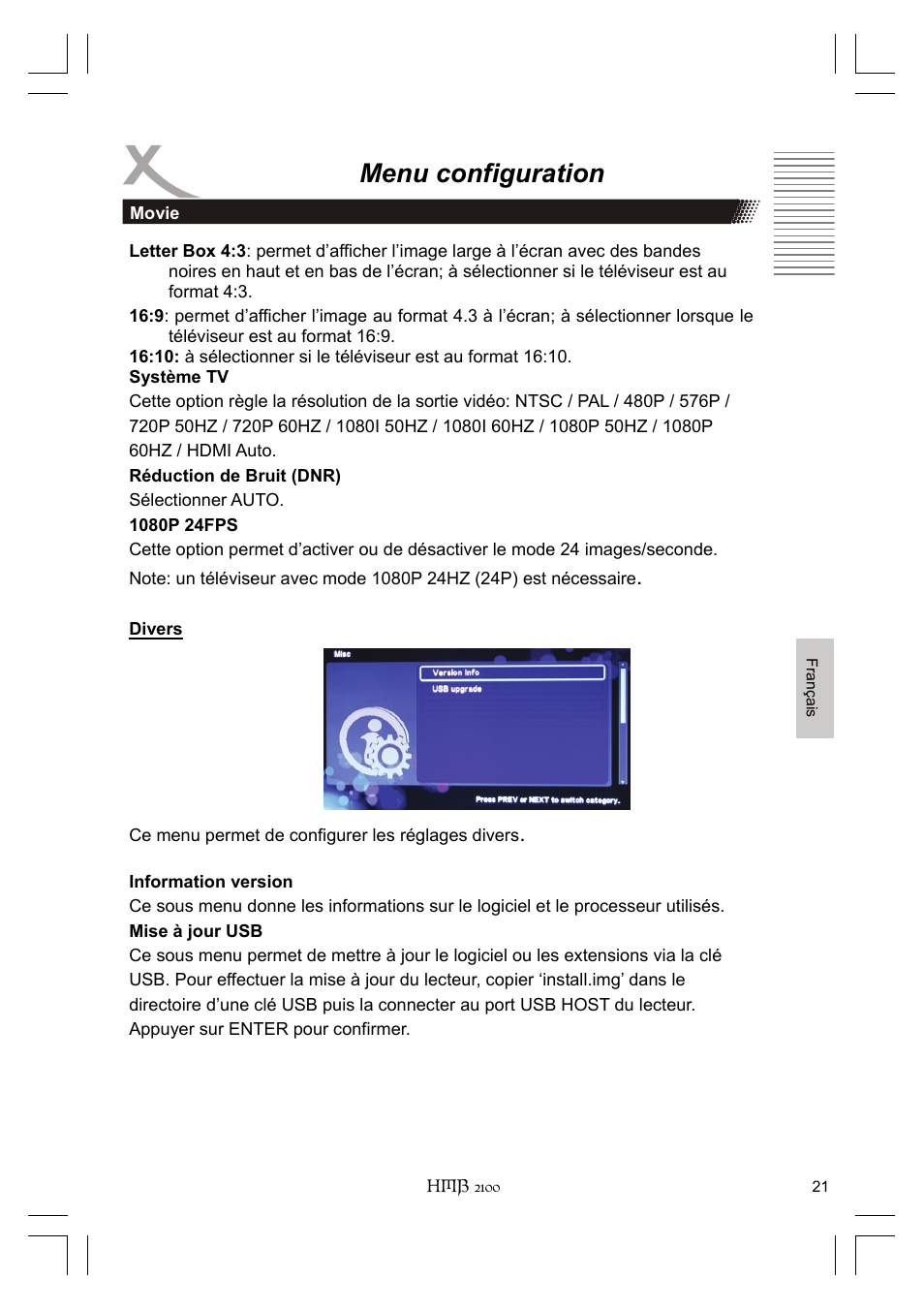 Menu configuration | Xoro HMB 2100 User Manual | Page 85 / 98