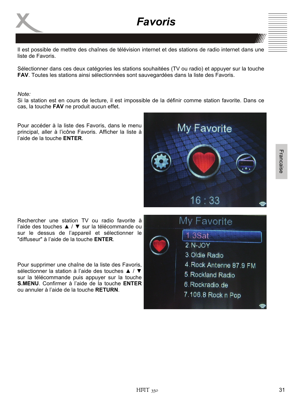 Favoris | Xoro HMT 350 User Manual | Page 111 / 124