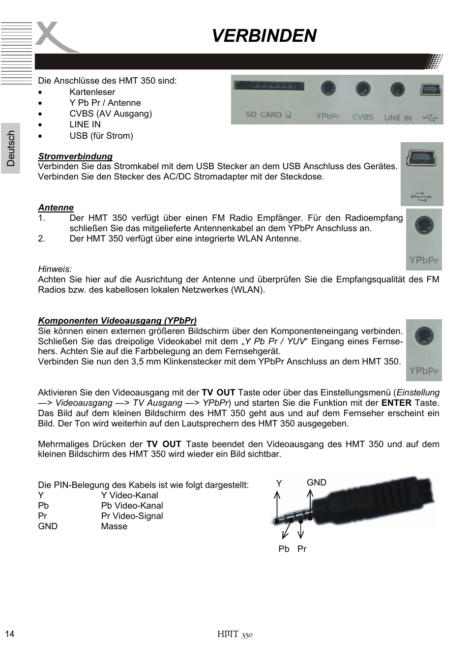 Verbinden | Xoro HMT 350 User Manual | Page 14 / 124