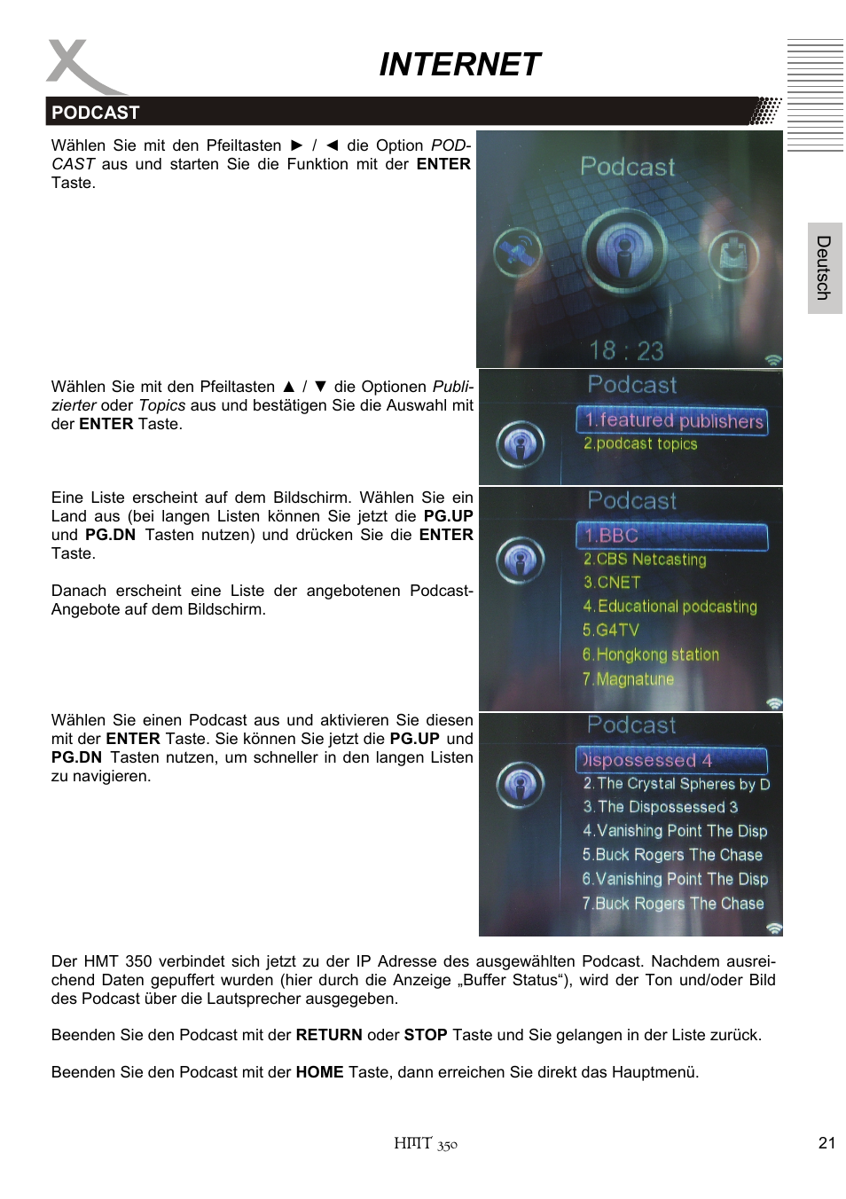 Internet | Xoro HMT 350 User Manual | Page 21 / 124