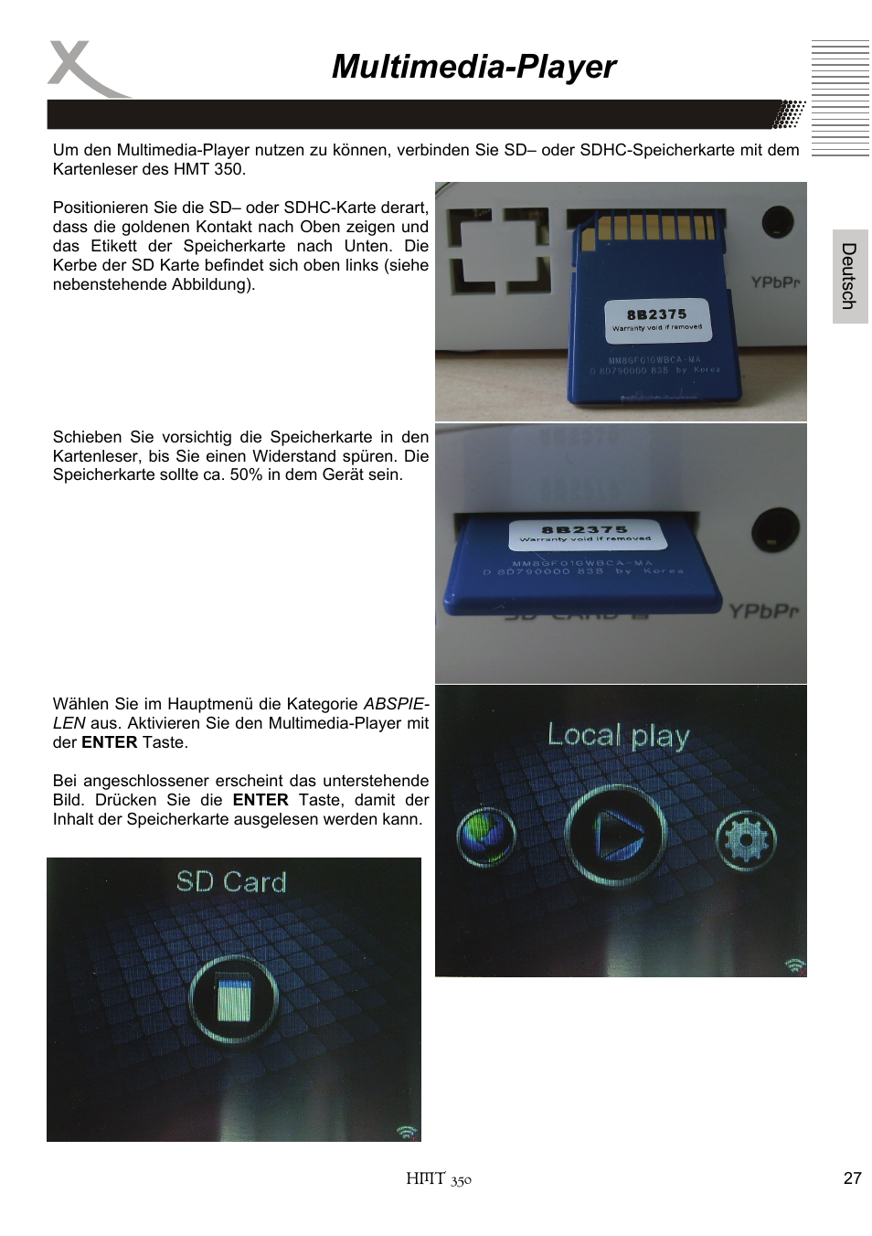 Multimedia-player | Xoro HMT 350 User Manual | Page 27 / 124