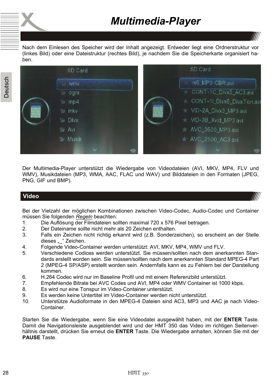 Multimedia-player | Xoro HMT 350 User Manual | Page 28 / 124