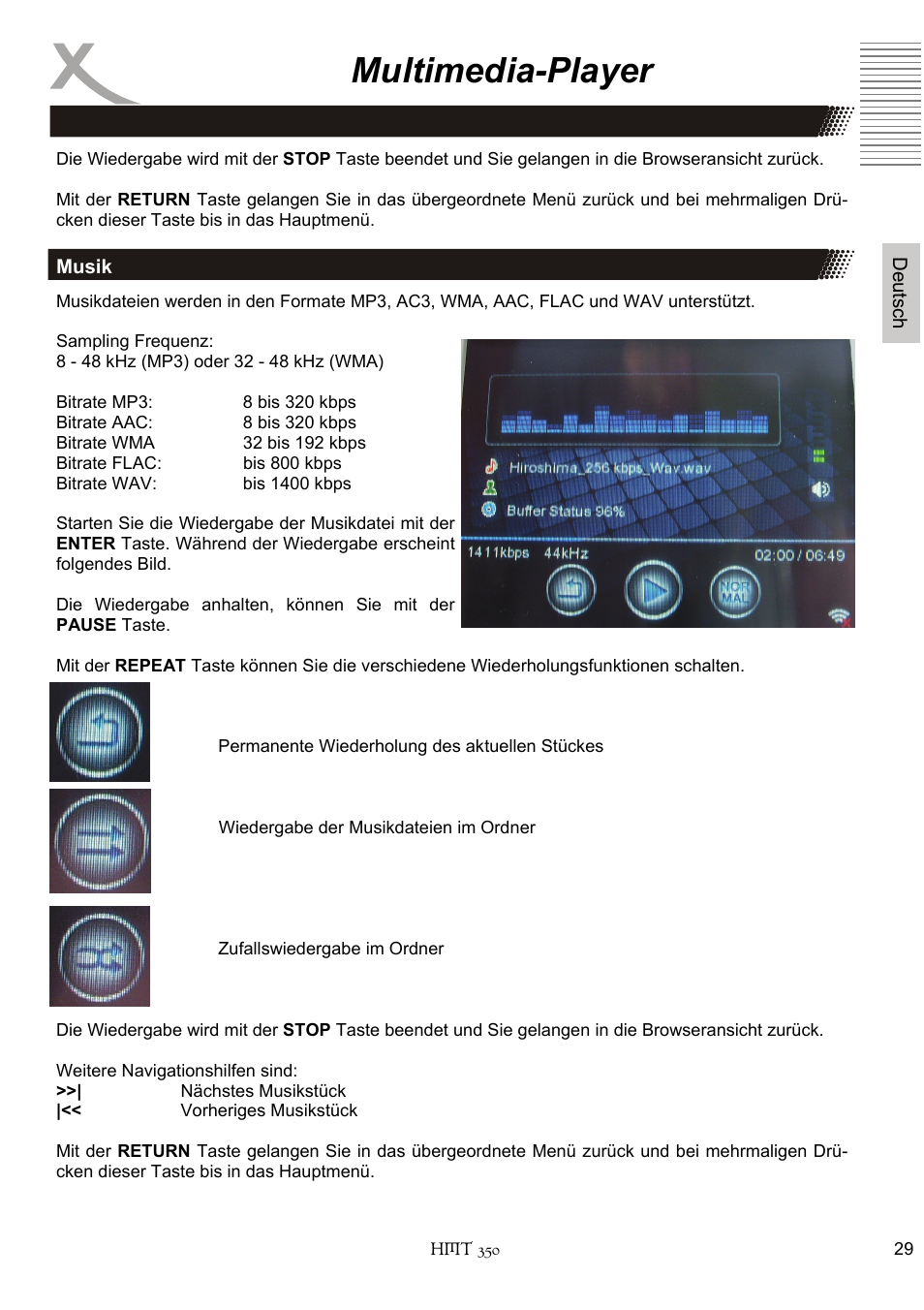 Multimedia-player | Xoro HMT 350 User Manual | Page 29 / 124
