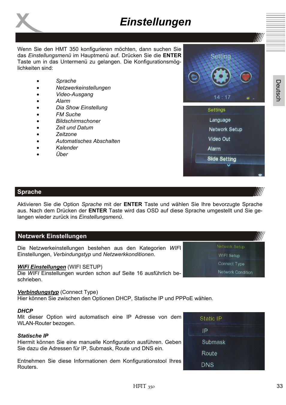 Einstellungen | Xoro HMT 350 User Manual | Page 33 / 124