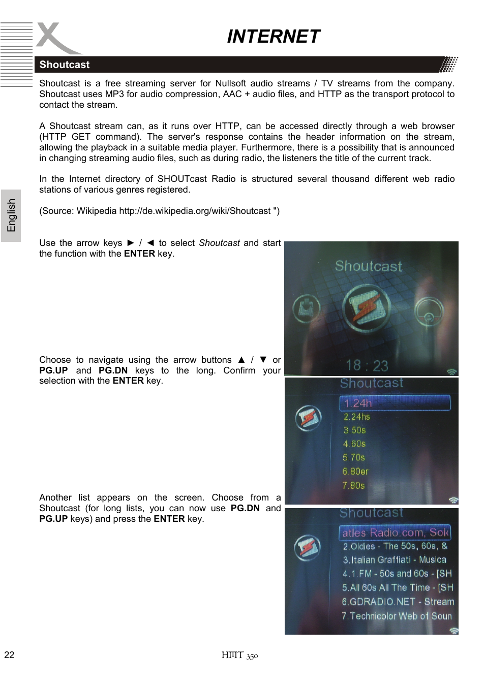 Internet | Xoro HMT 350 User Manual | Page 62 / 124