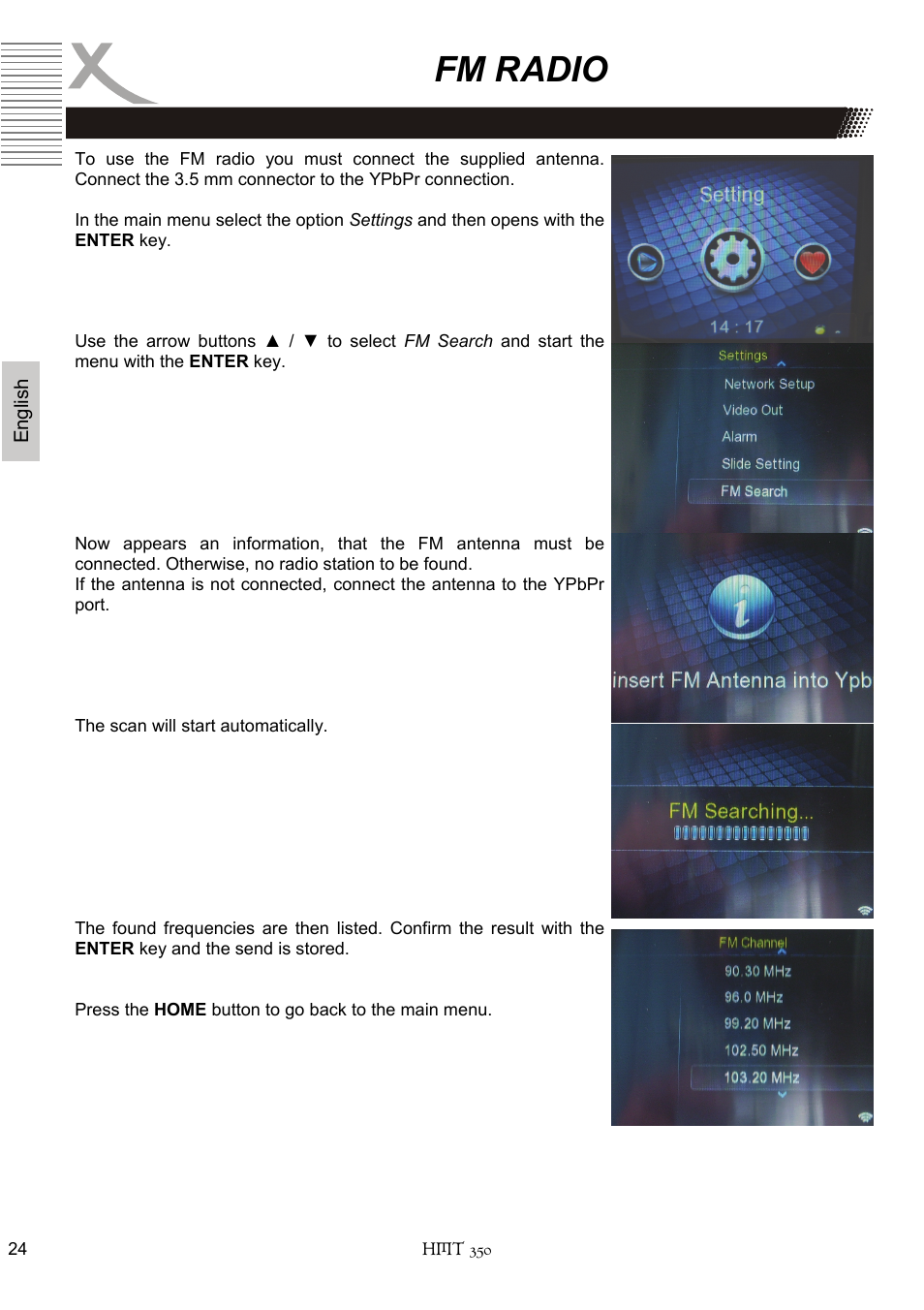 Fm radio | Xoro HMT 350 User Manual | Page 64 / 124