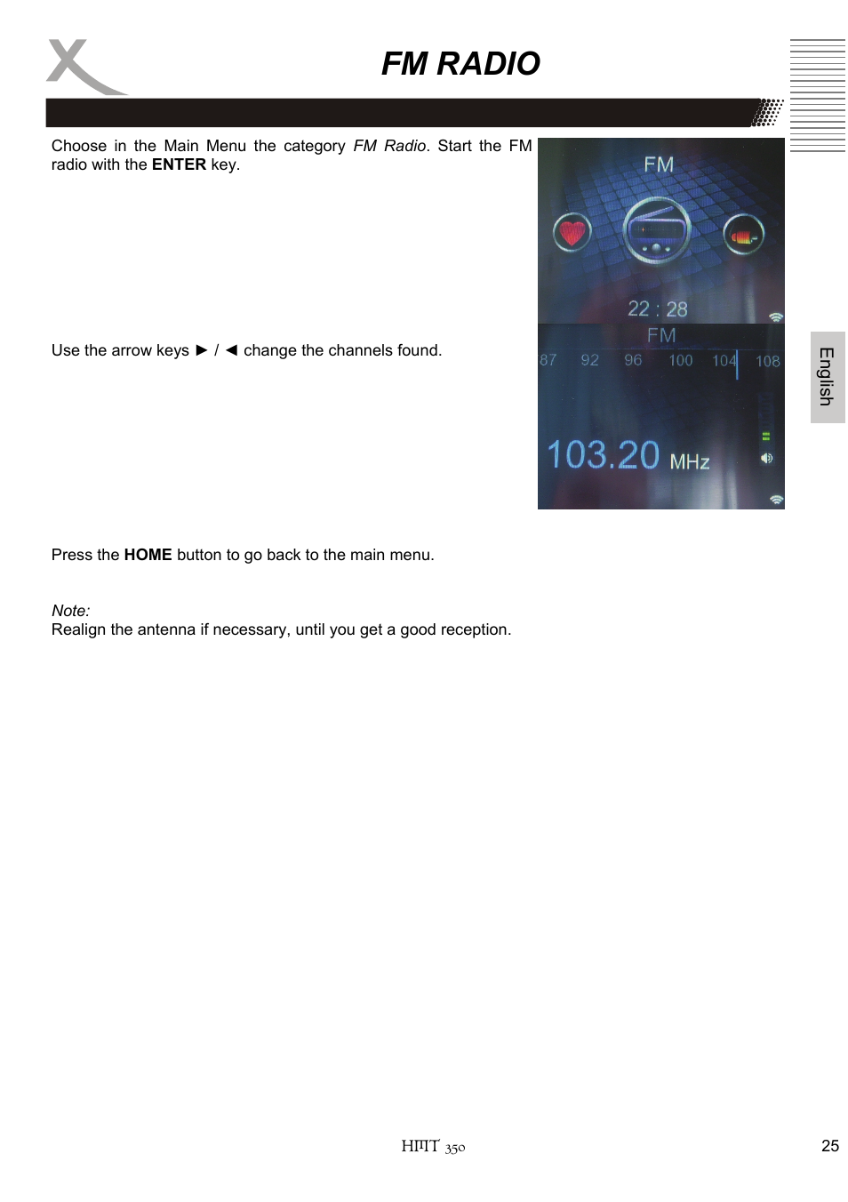 Fm radio | Xoro HMT 350 User Manual | Page 65 / 124