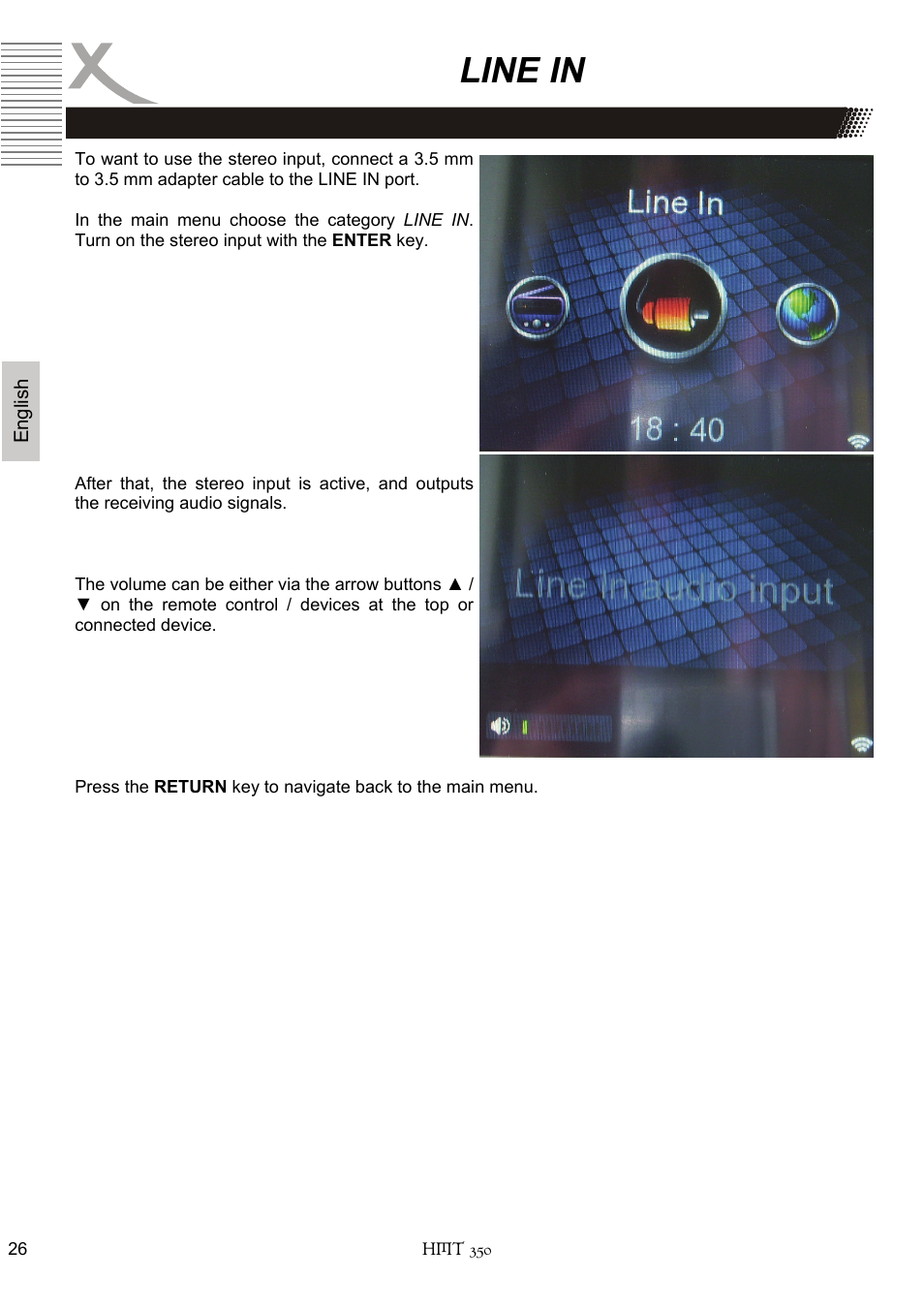 Line in | Xoro HMT 350 User Manual | Page 66 / 124