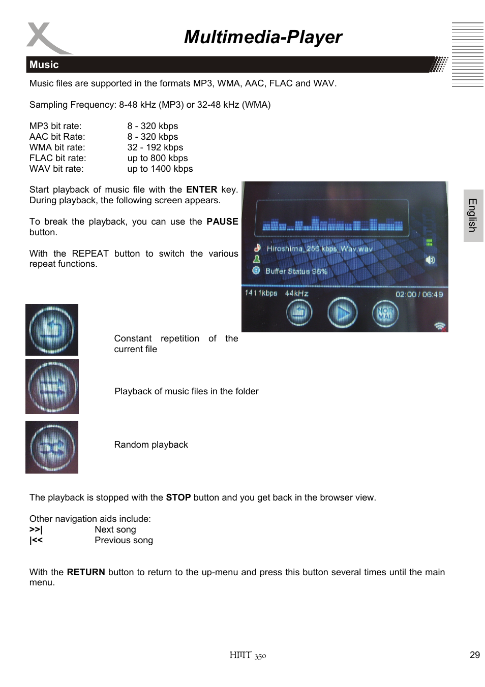 Multimedia-player | Xoro HMT 350 User Manual | Page 69 / 124