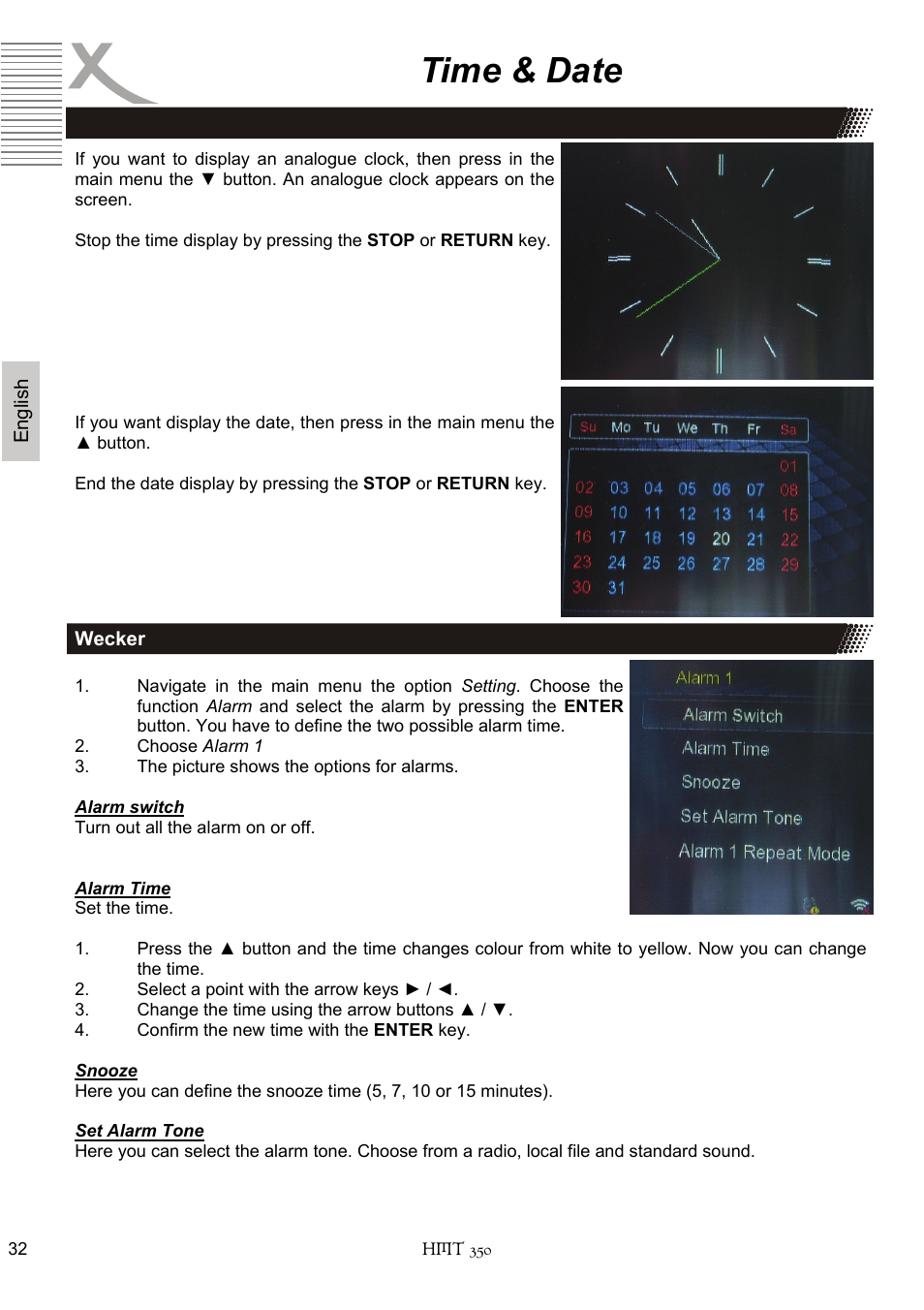 Time & date | Xoro HMT 350 User Manual | Page 72 / 124