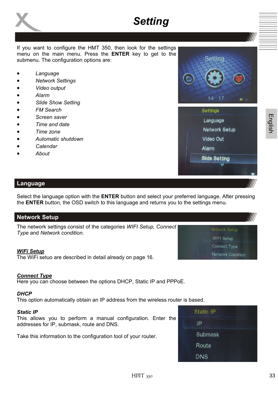 Setting | Xoro HMT 350 User Manual | Page 73 / 124