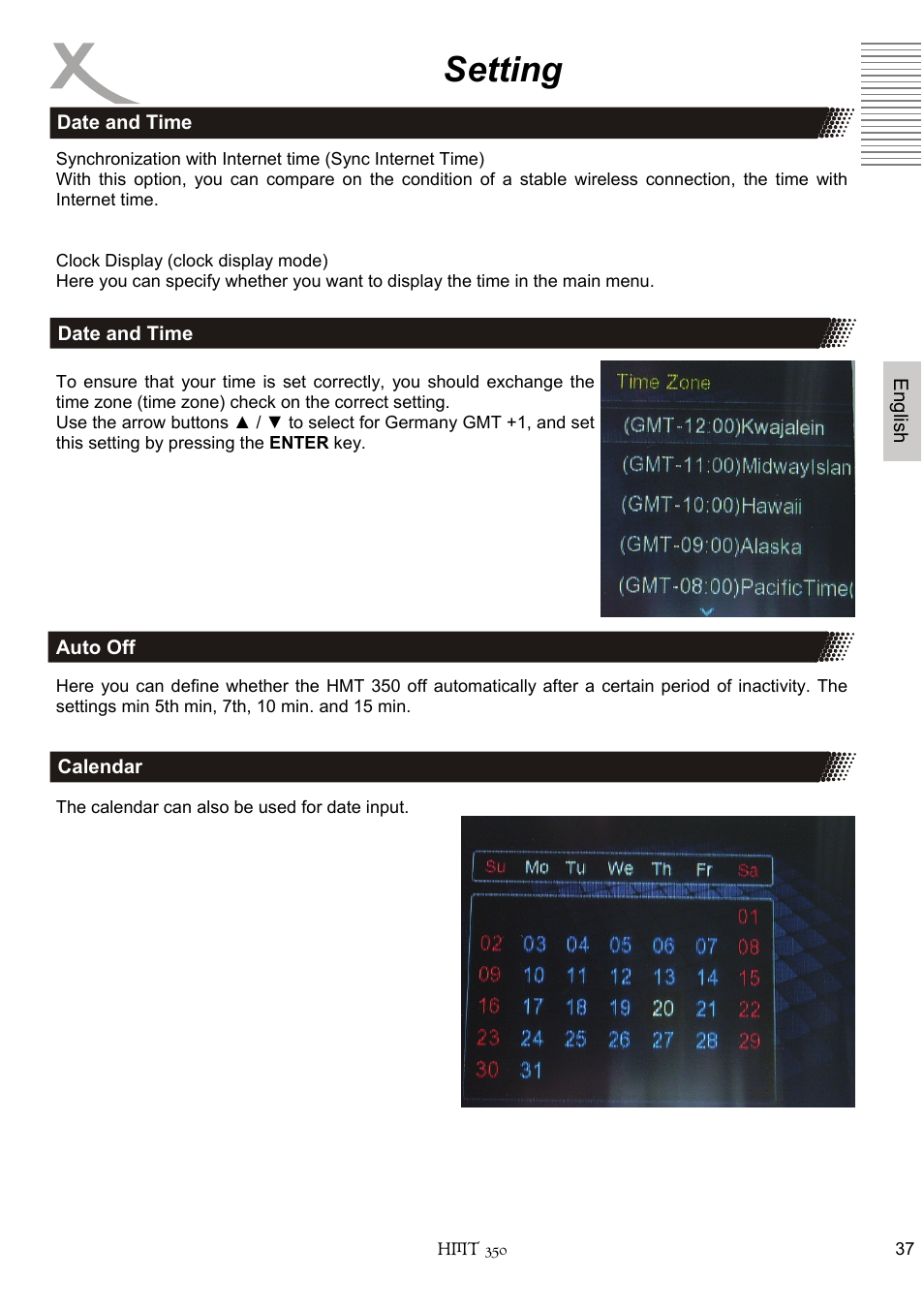 Setting | Xoro HMT 350 User Manual | Page 77 / 124