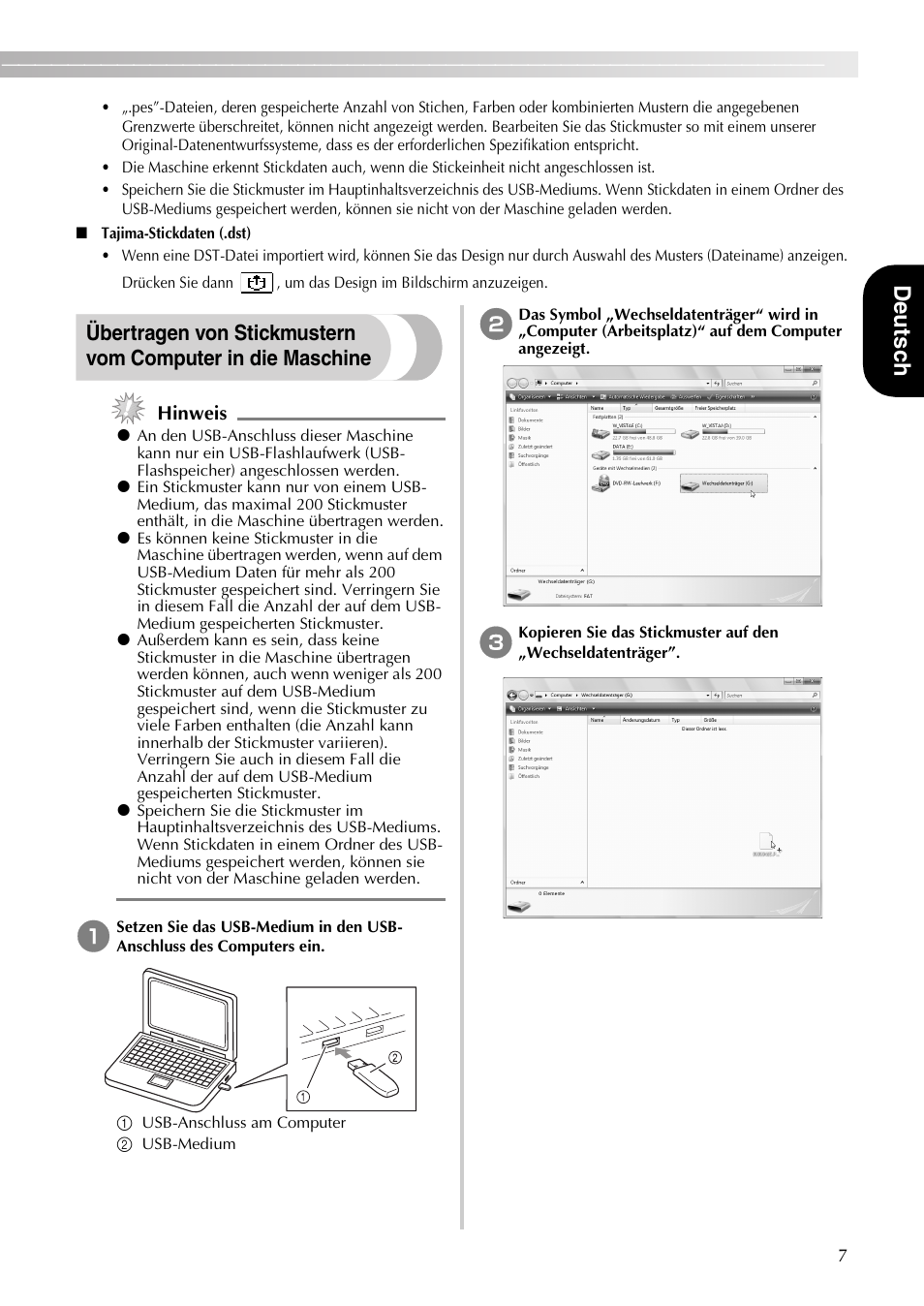 Deuts c h | Brother PE-770 User Manual | Page 9 / 40