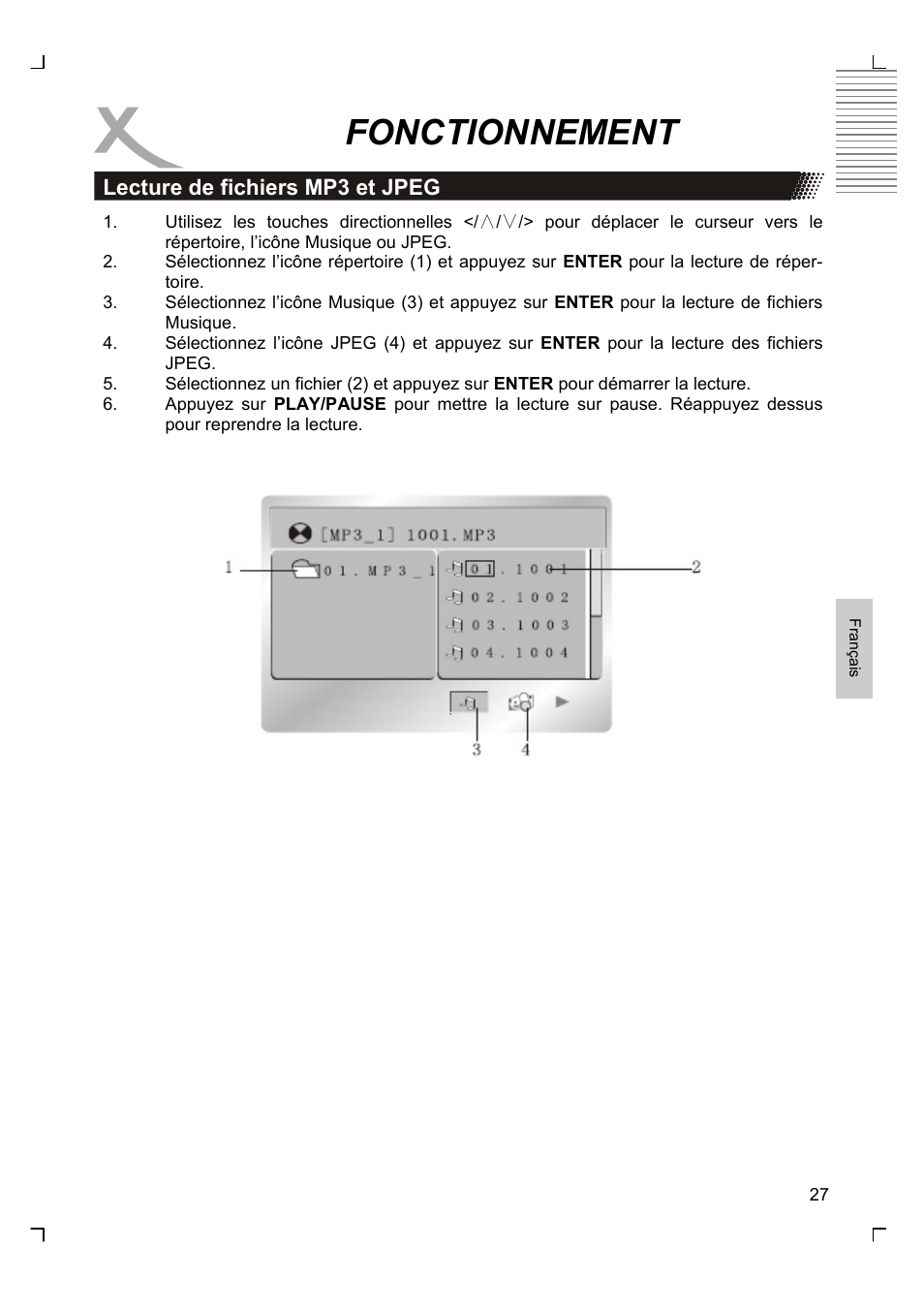 Fonctionnement | Xoro HMD 900 User Manual | Page 103 / 158