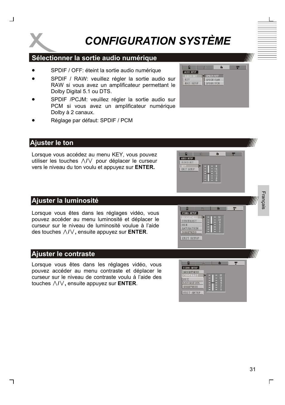 Configuration système | Xoro HMD 900 User Manual | Page 107 / 158