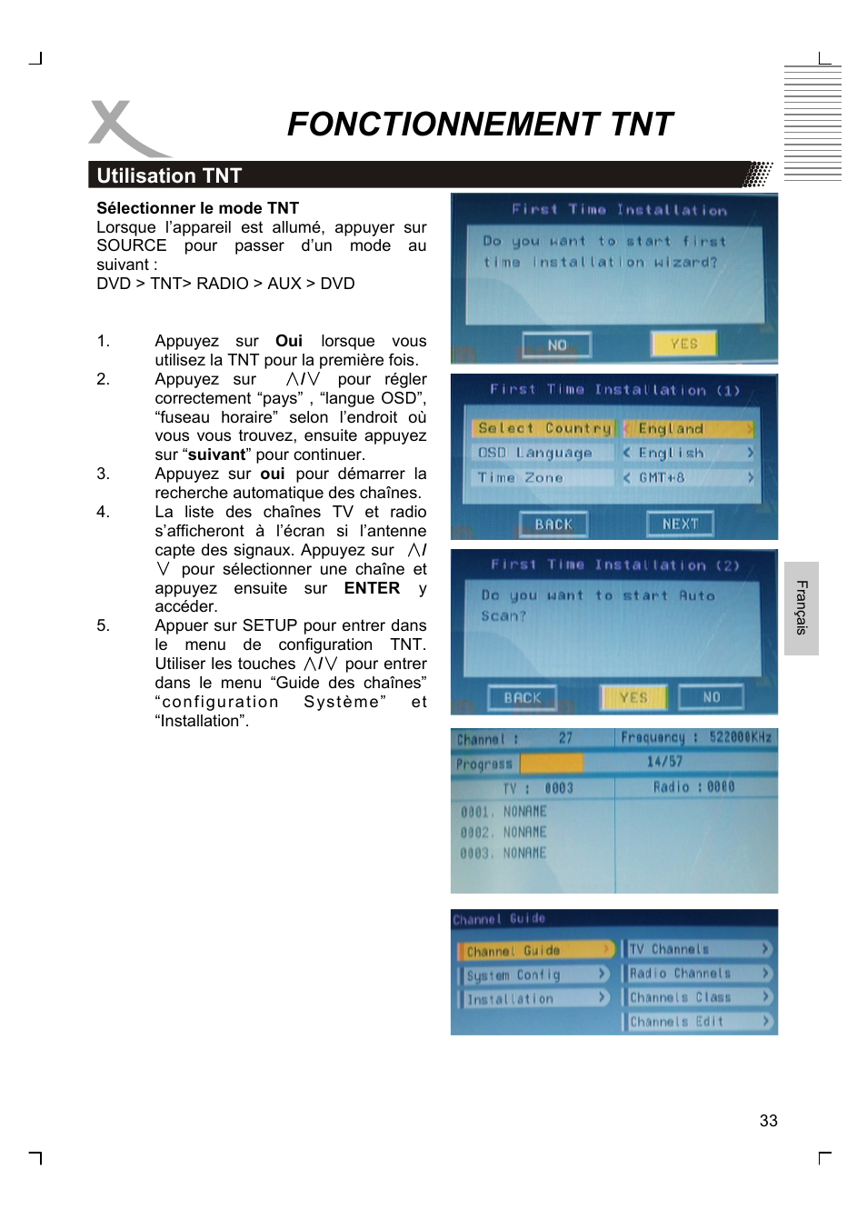 Fonctionnement tnt | Xoro HMD 900 User Manual | Page 109 / 158