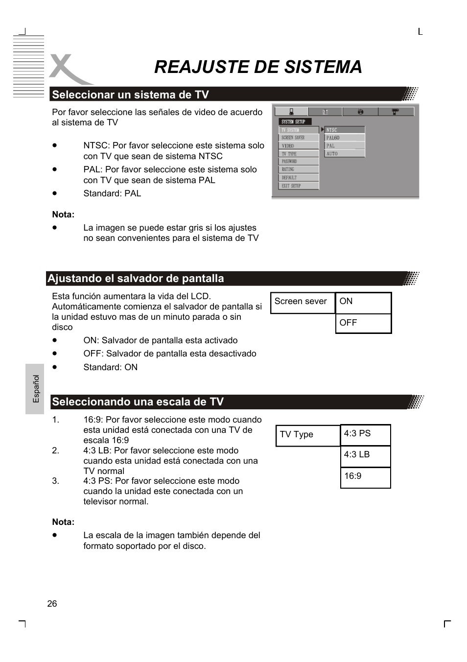 Reajuste de sistema | Xoro HMD 900 User Manual | Page 142 / 158