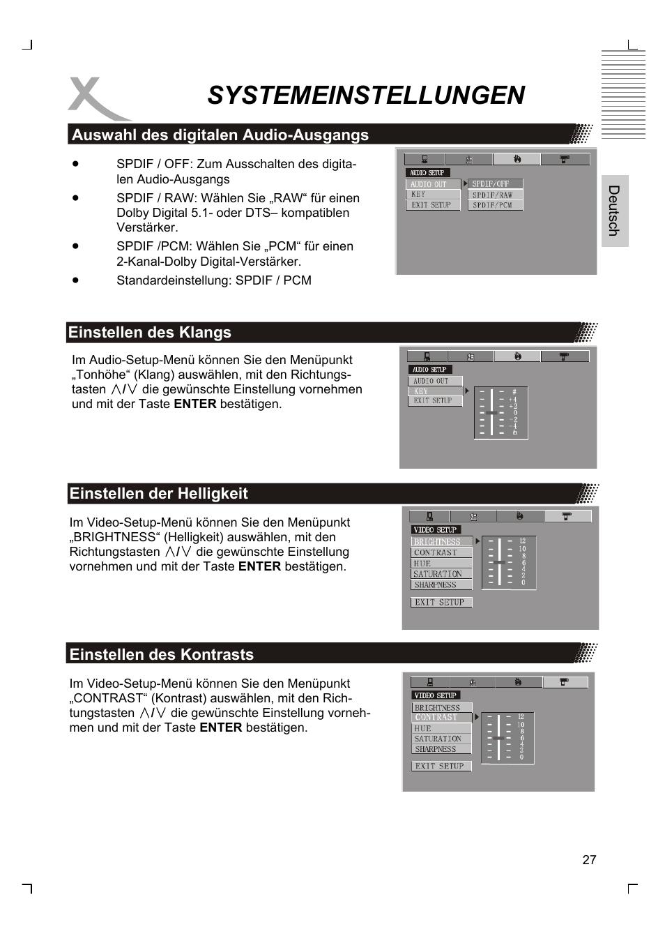 Systemeinstellungen | Xoro HMD 900 User Manual | Page 27 / 158