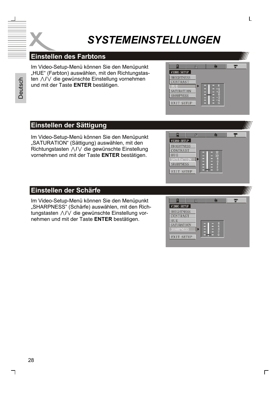 Systemeinstellungen | Xoro HMD 900 User Manual | Page 28 / 158