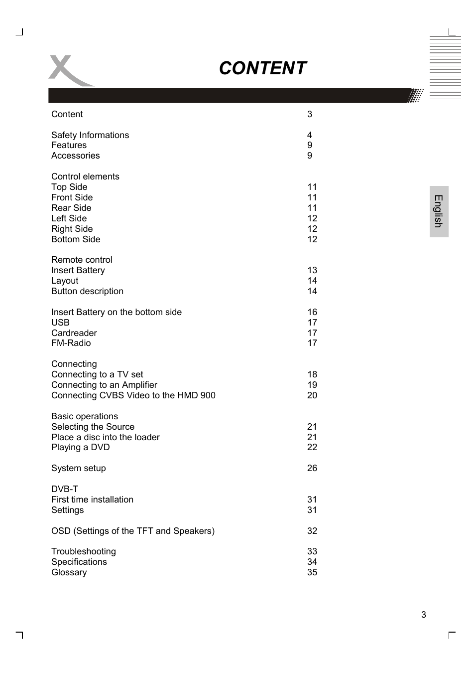 Content | Xoro HMD 900 User Manual | Page 41 / 158