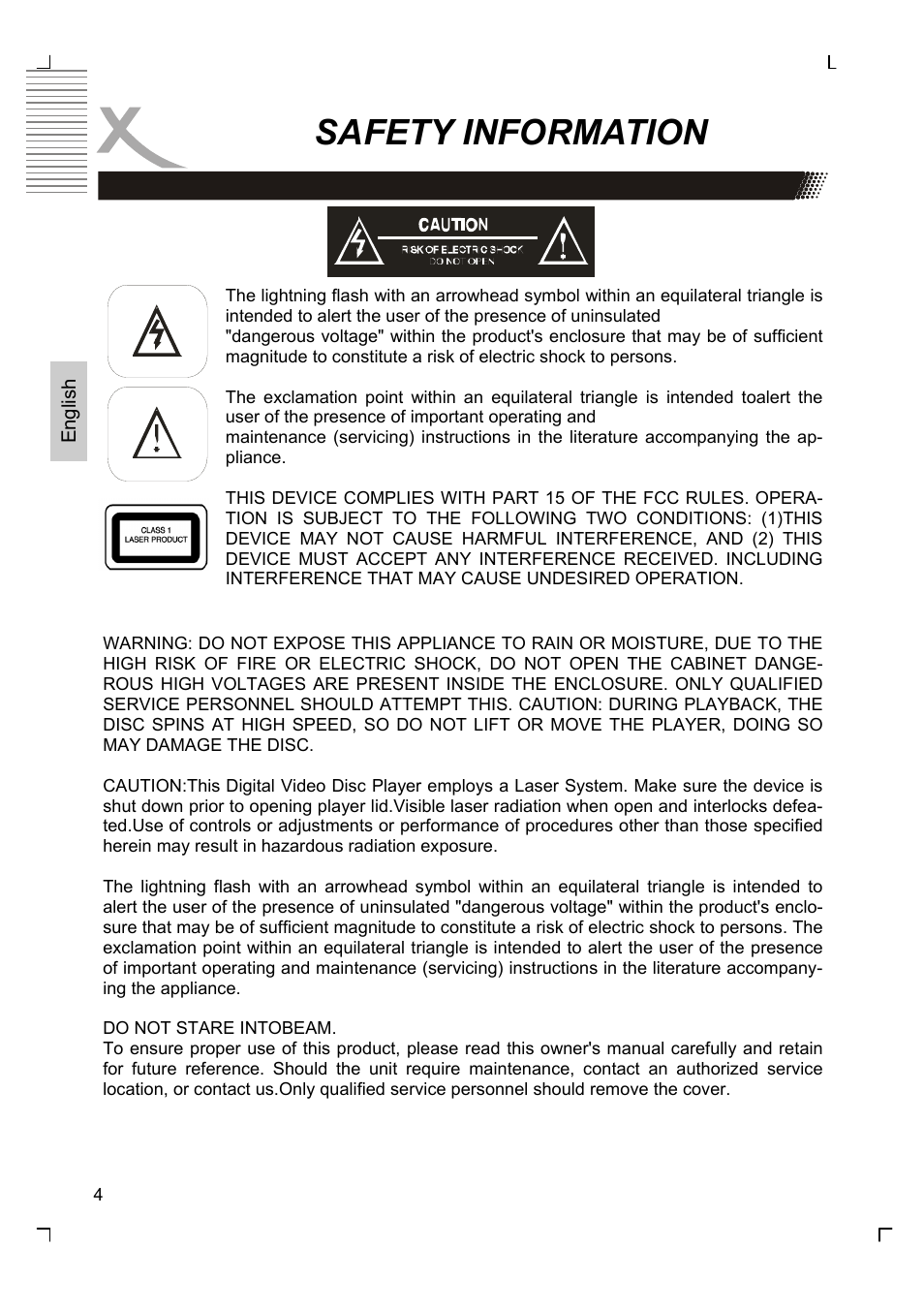 Safety information | Xoro HMD 900 User Manual | Page 42 / 158