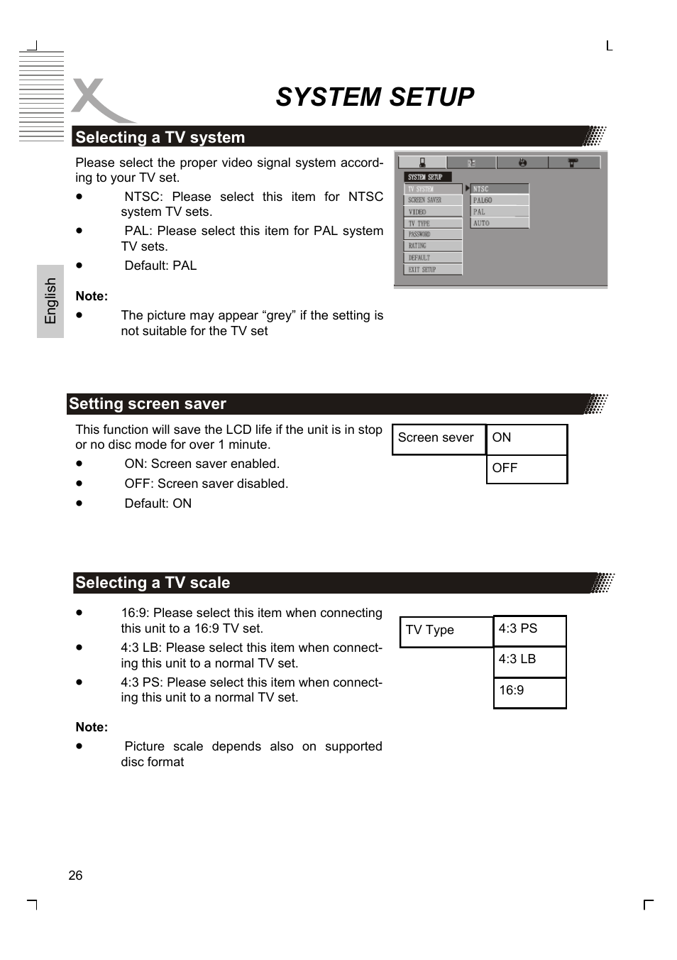 System setup | Xoro HMD 900 User Manual | Page 64 / 158