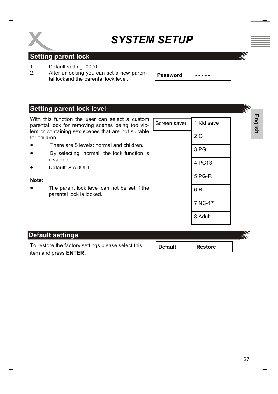 System setup | Xoro HMD 900 User Manual | Page 65 / 158