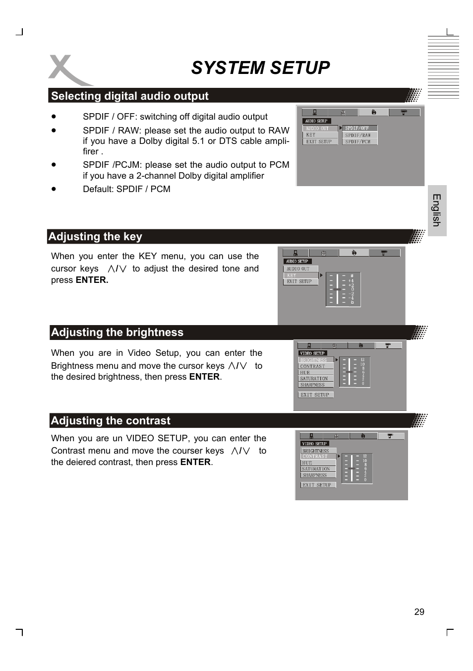 System setup | Xoro HMD 900 User Manual | Page 67 / 158