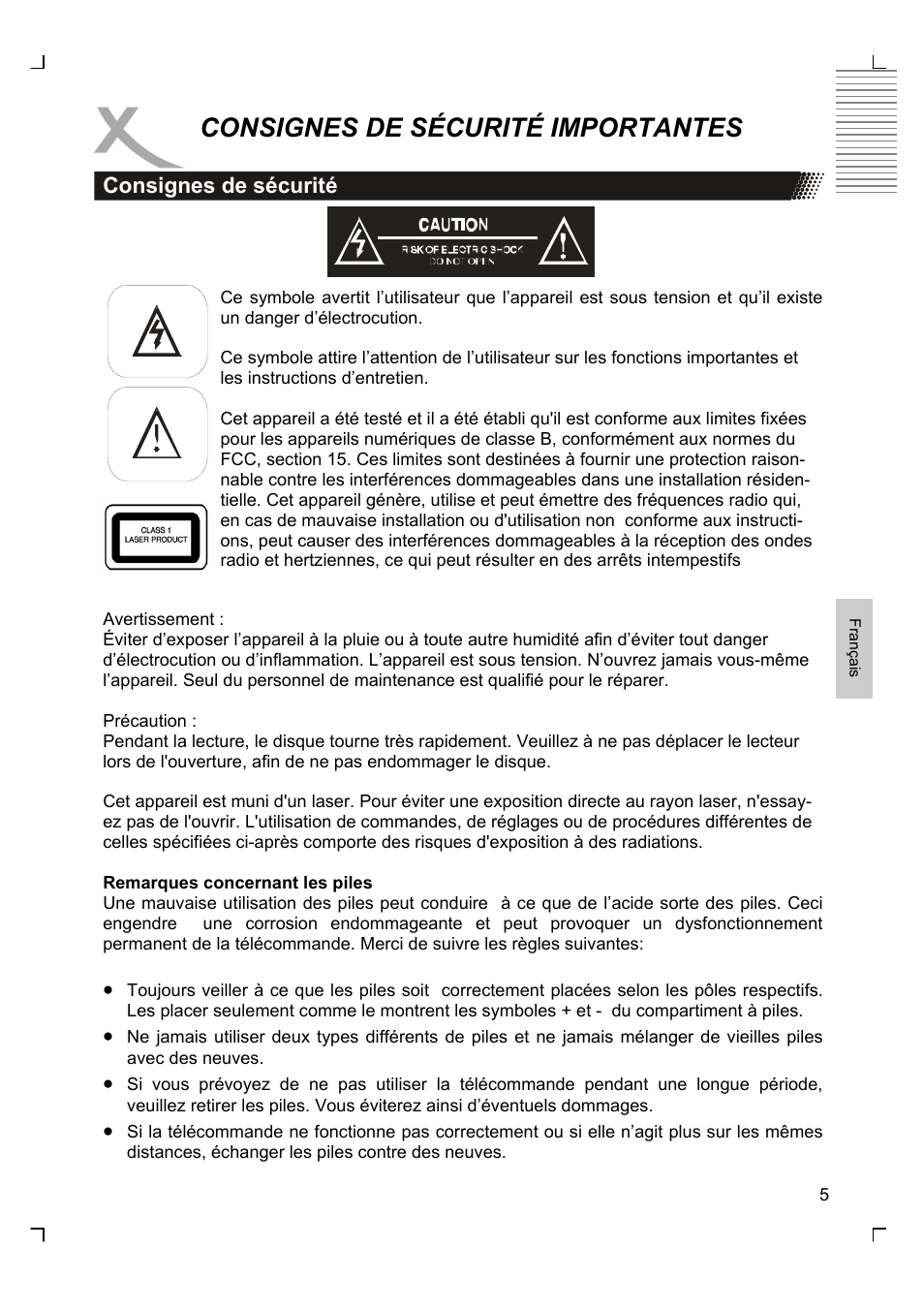 Consignes de sécurité importantes | Xoro HMD 900 User Manual | Page 81 / 158