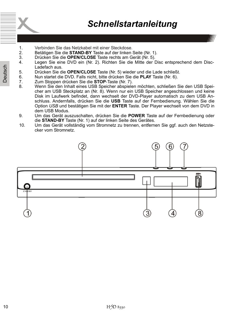 Schnellstartanleitung | Xoro HSD 8550 User Manual | Page 10 / 142