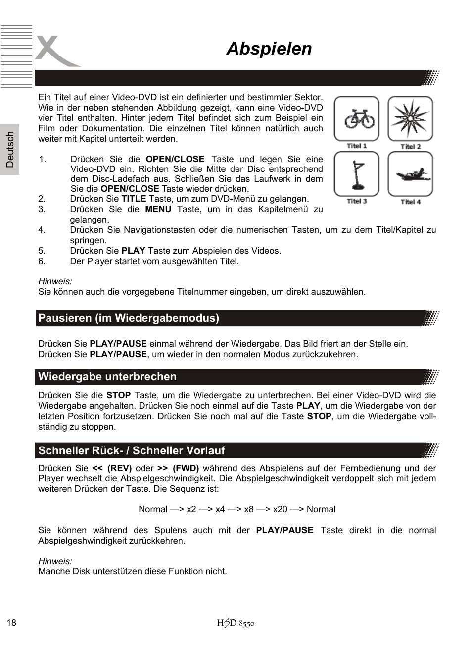 Abspielen | Xoro HSD 8550 User Manual | Page 18 / 142
