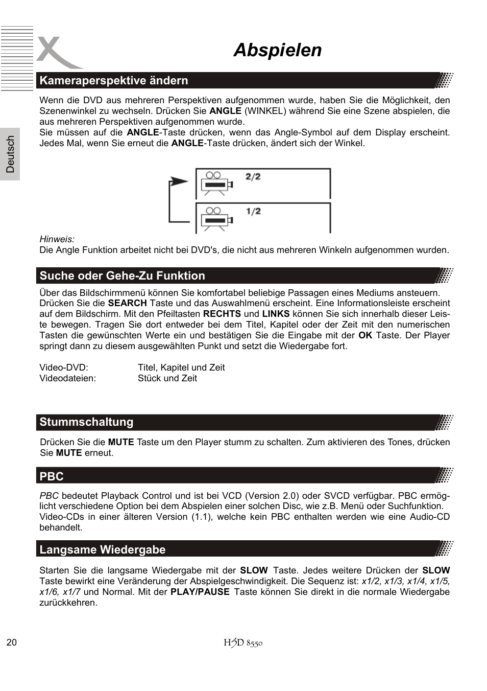 Abspielen | Xoro HSD 8550 User Manual | Page 20 / 142
