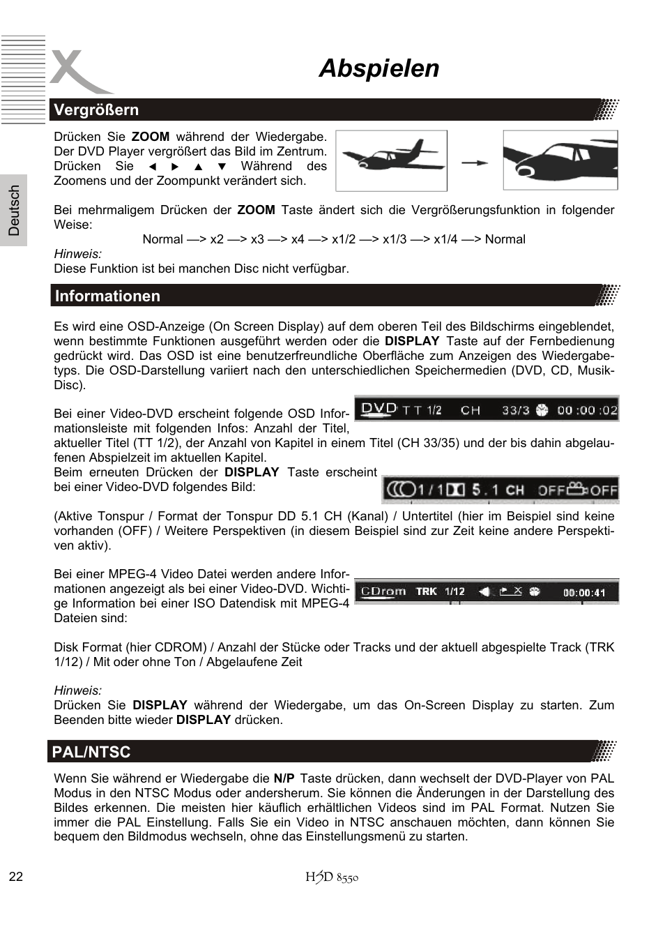 Abspielen | Xoro HSD 8550 User Manual | Page 22 / 142
