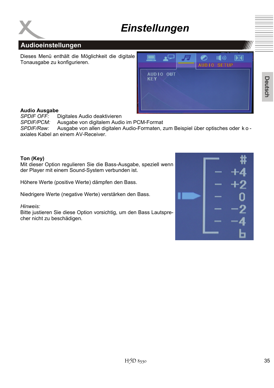 Einstellungen | Xoro HSD 8550 User Manual | Page 35 / 142