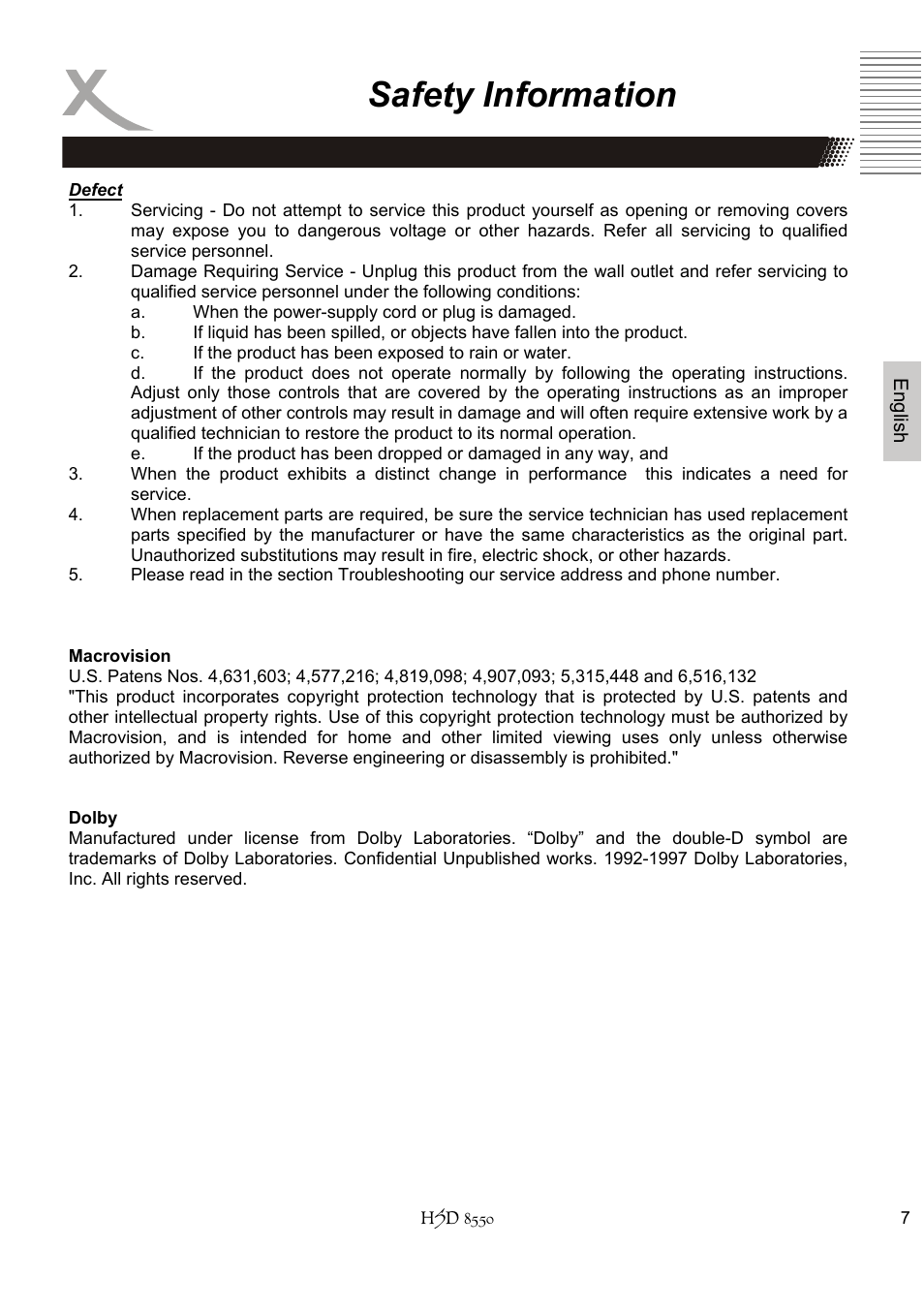 Safety information | Xoro HSD 8550 User Manual | Page 53 / 142