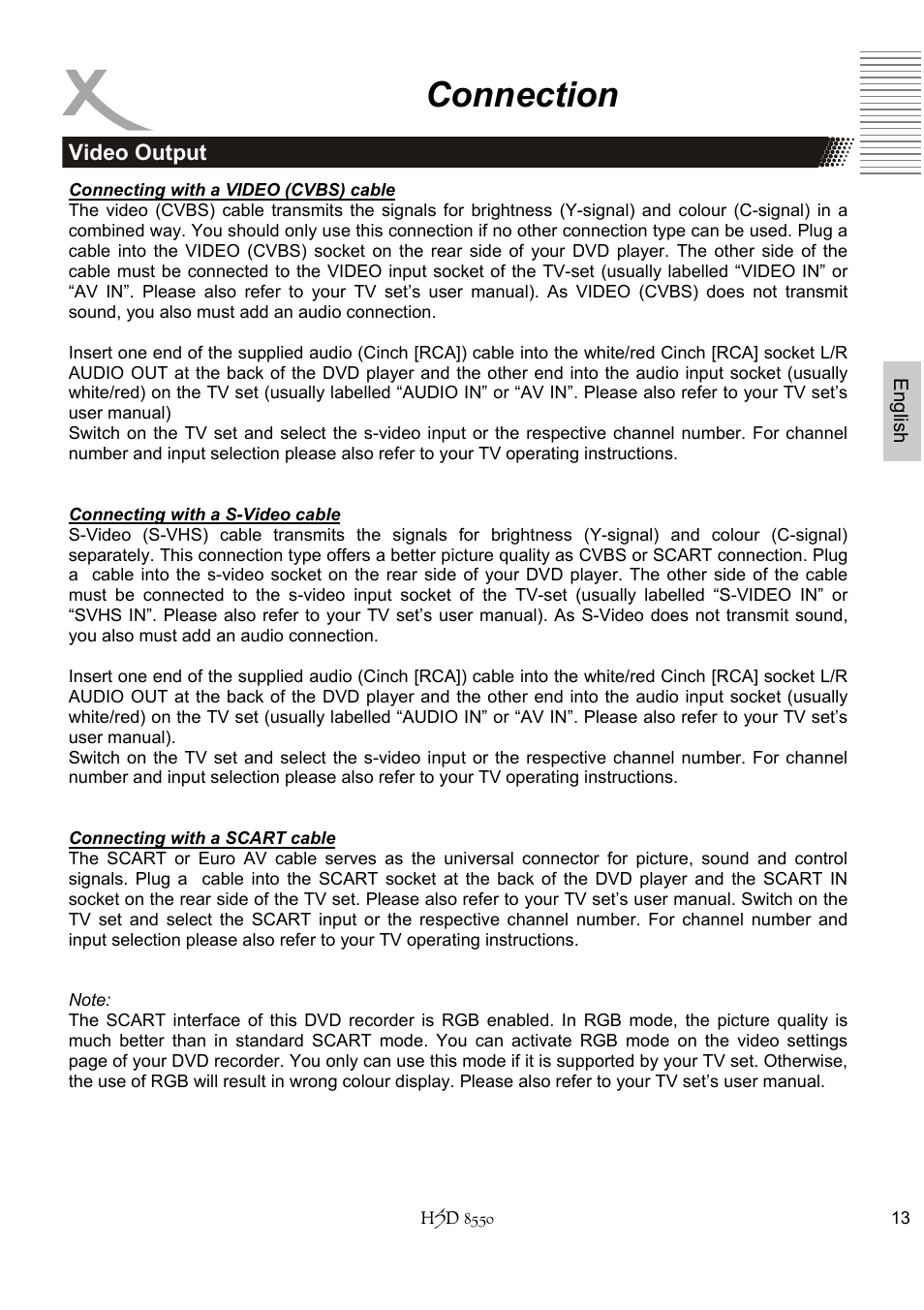 Connection | Xoro HSD 8550 User Manual | Page 59 / 142