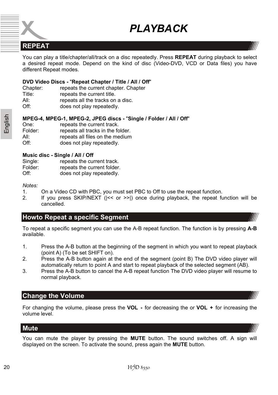Playback | Xoro HSD 8550 User Manual | Page 66 / 142
