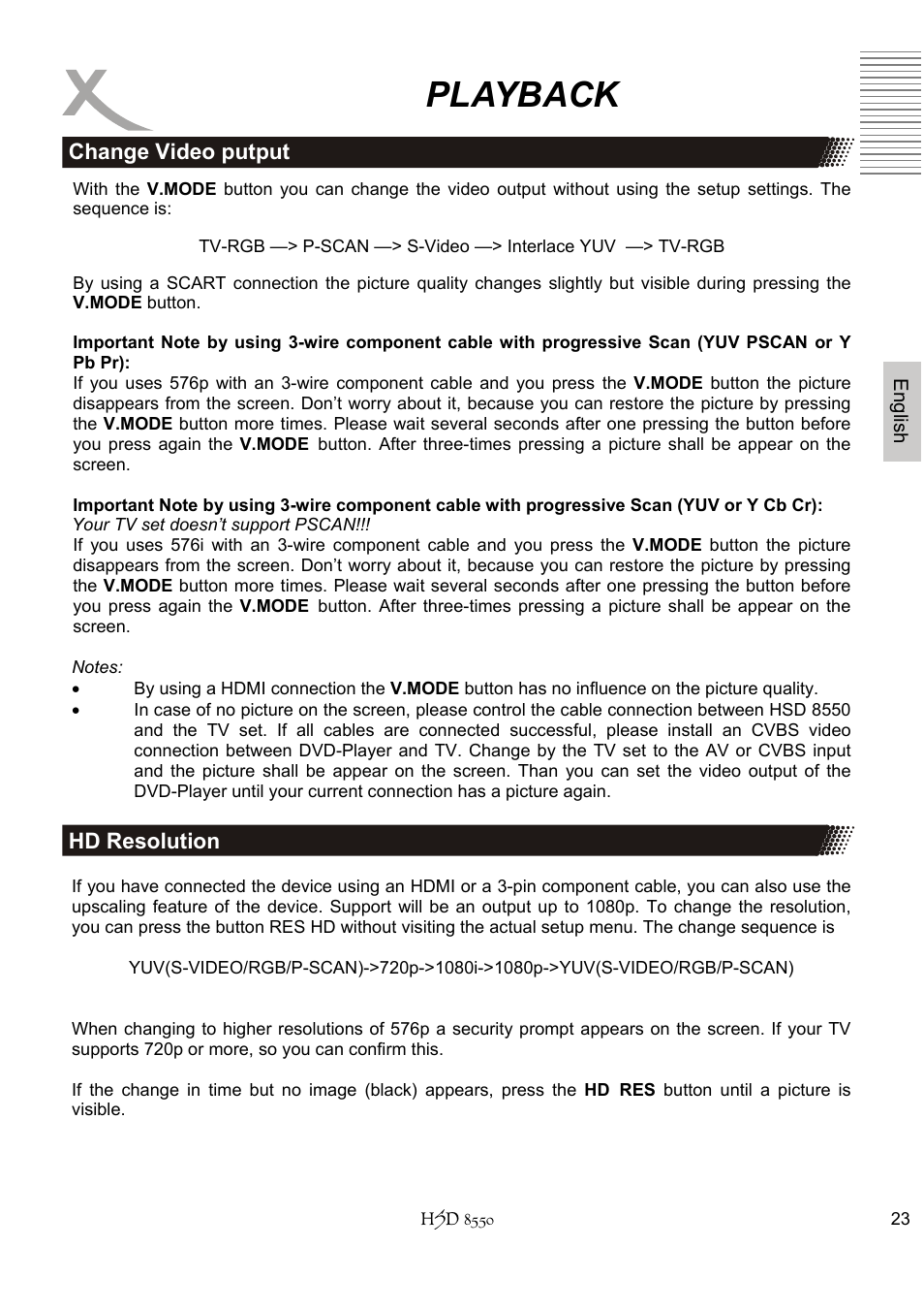 Playback | Xoro HSD 8550 User Manual | Page 69 / 142
