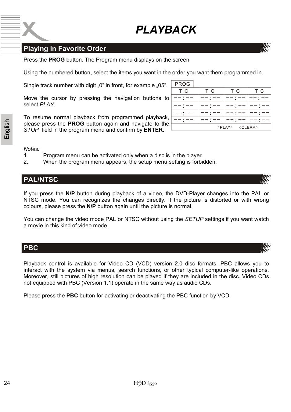 Playback | Xoro HSD 8550 User Manual | Page 70 / 142