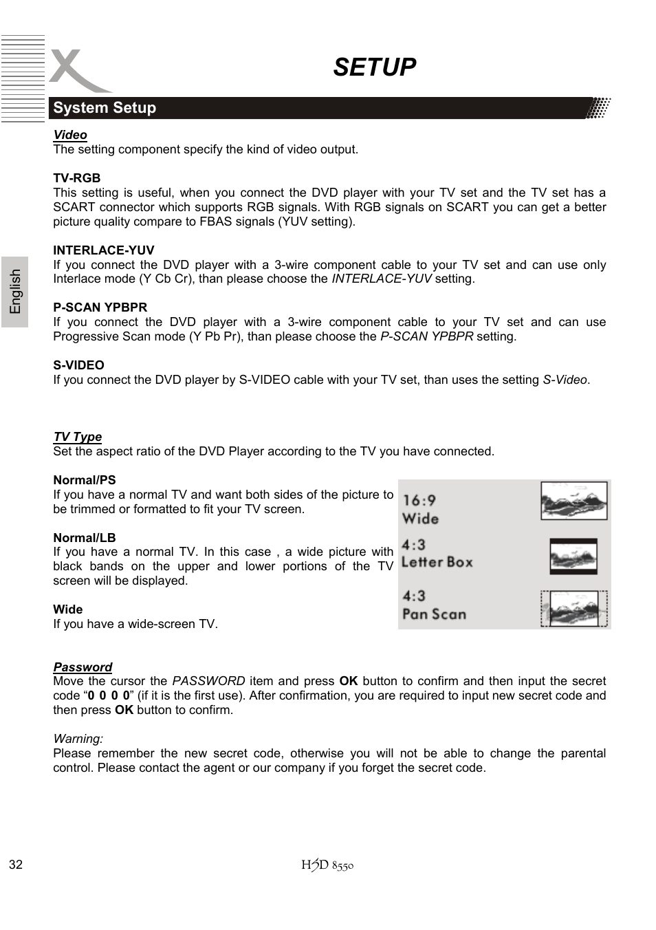 Setup | Xoro HSD 8550 User Manual | Page 78 / 142