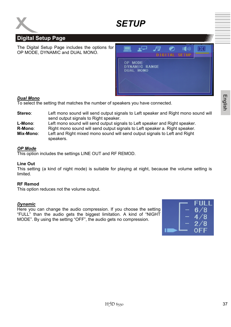 Setup | Xoro HSD 8550 User Manual | Page 83 / 142