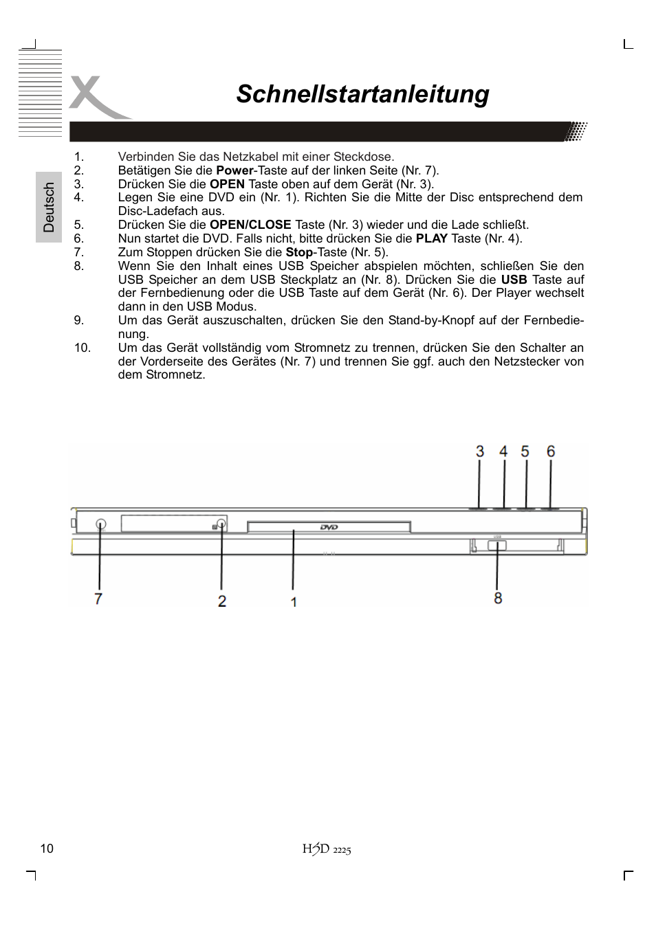 Schnellstartanleitung | Xoro HSD 2225 User Manual | Page 10 / 176