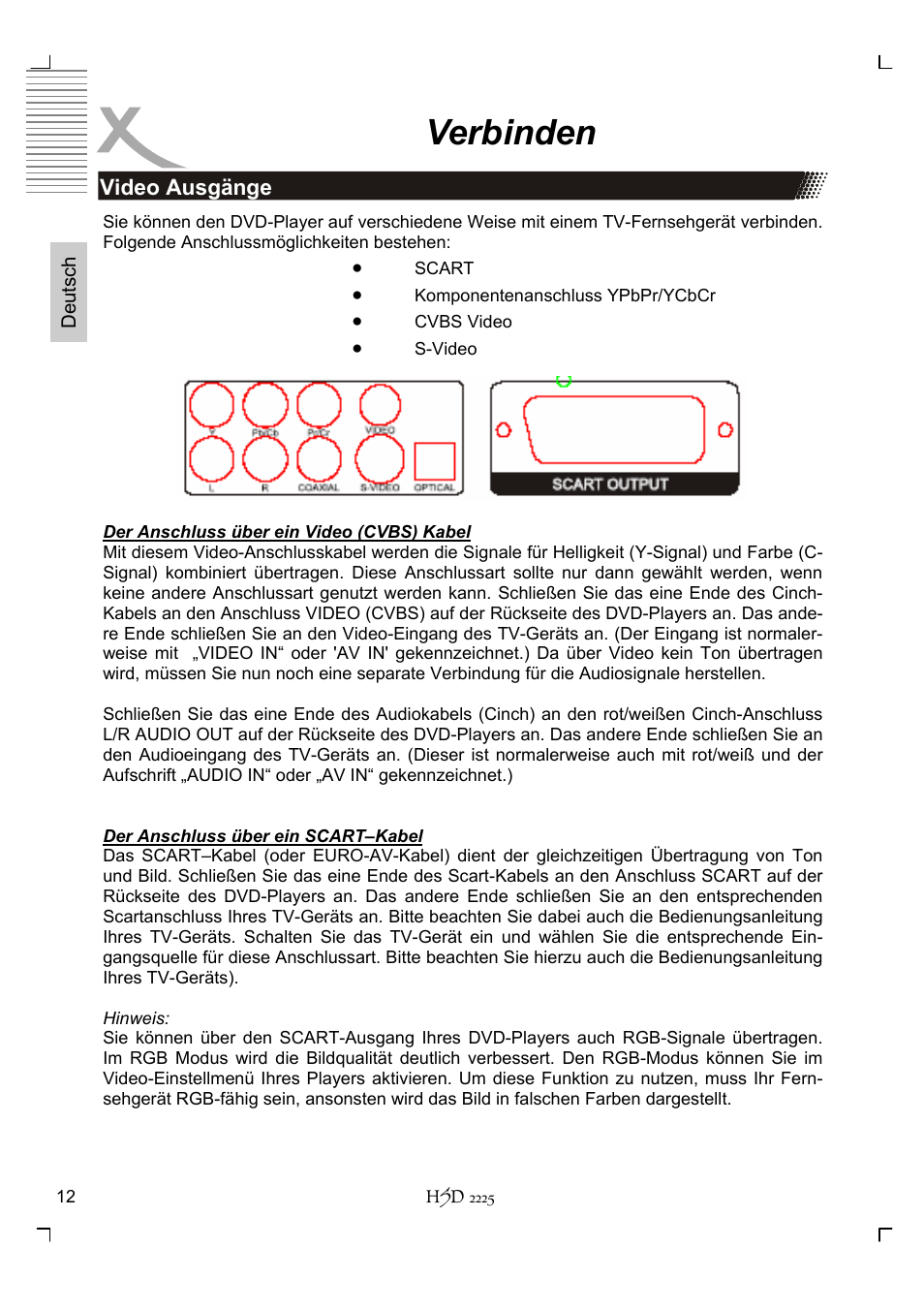 Verbinden | Xoro HSD 2225 User Manual | Page 12 / 176